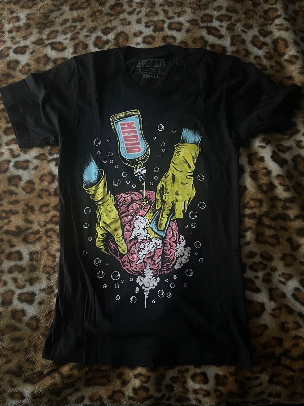 SKVGRAPHX Black Cotton Tee - Small